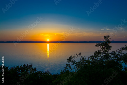 Sunset at Balatonvilagos near the Lake Balaton photo