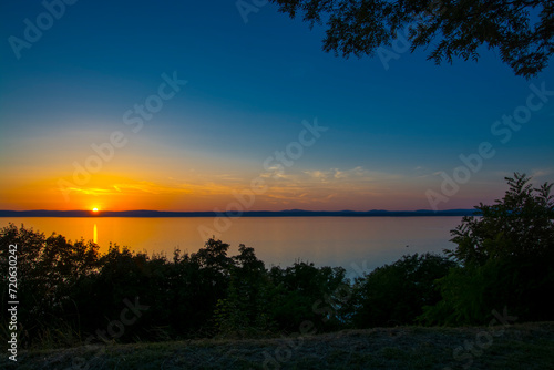 Sunset at Balatonvilagos near the Lake Balaton © belizar