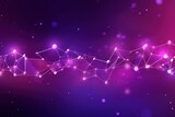 Abstract purple background with connection and network concept, cyber blockchain