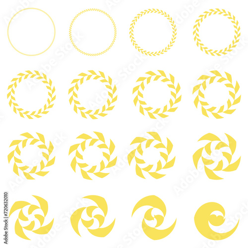 set of sun icons, flowers logo design, Flower icon amd brush set