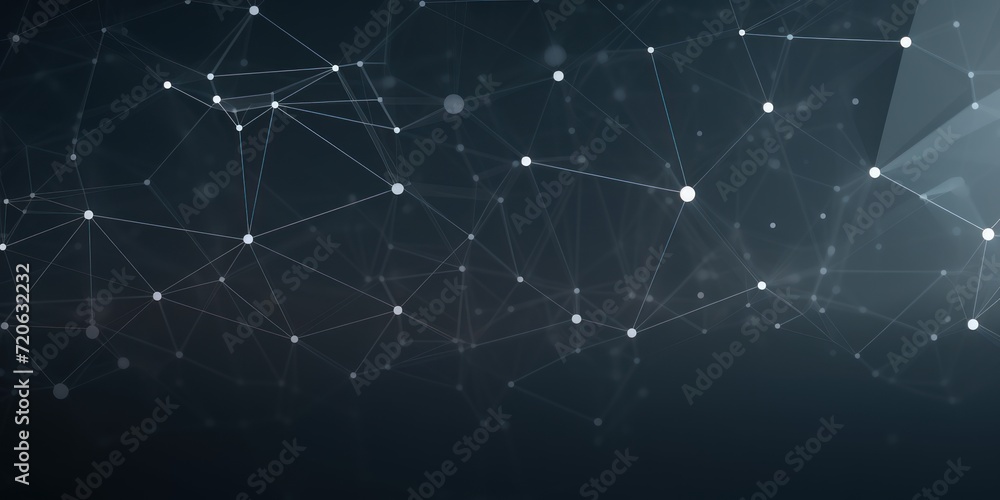 Abstract silver background with connection and network concept, cyber blockchain