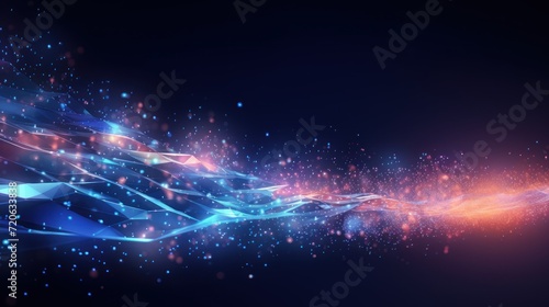 IT Data and Information show in Modern Particles Energy Flow  Background  Wallpaper