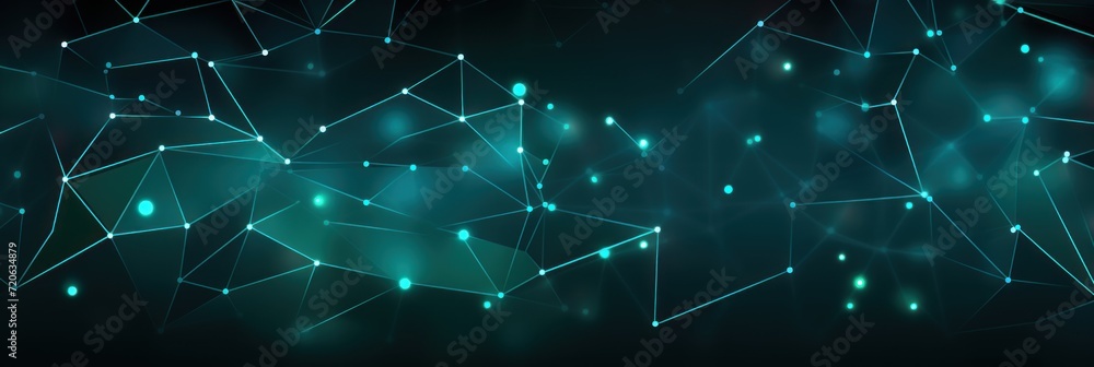 Abstract turquoise background with connection and network concept