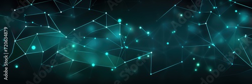 Abstract turquoise background with connection and network concept