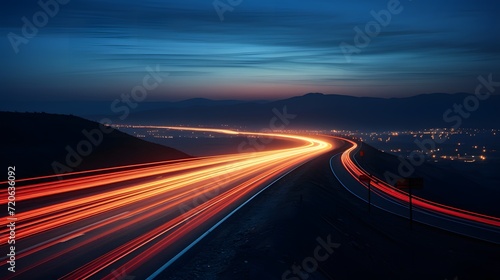 long orange light speed exposure photo