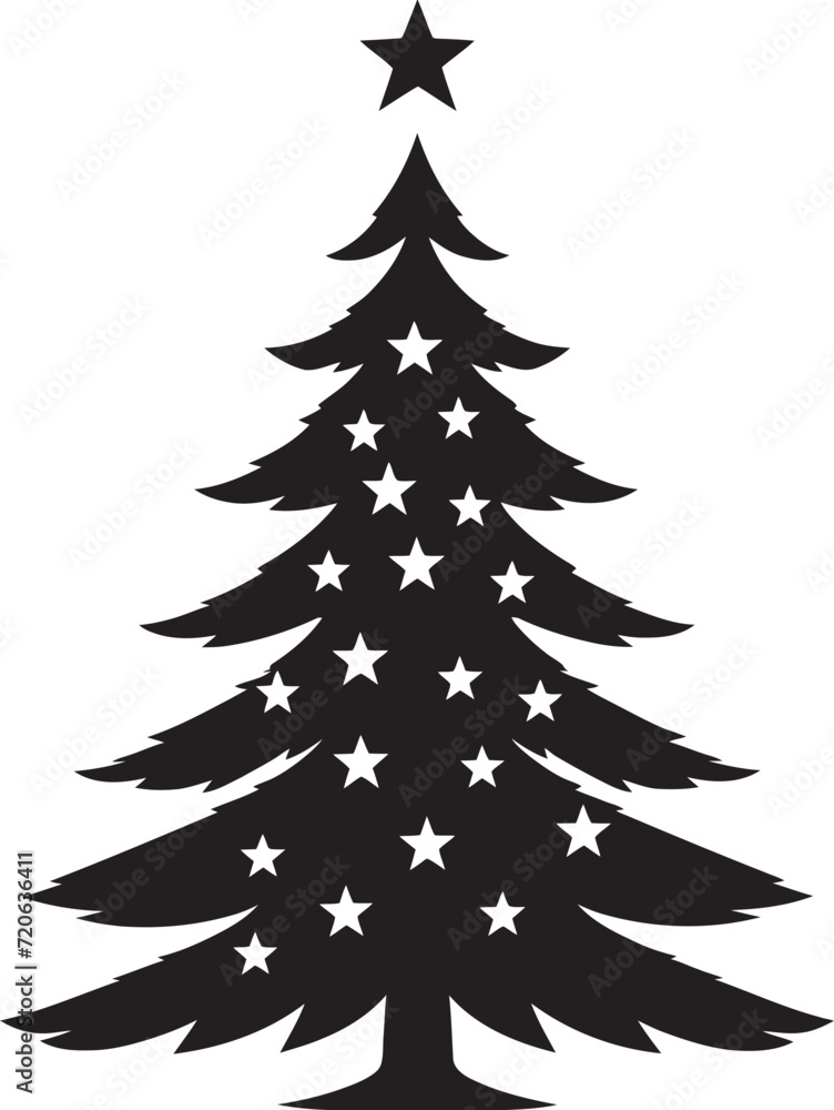 Obraz premium Winter Enchantment Vector Designs for Magical Trees Cozy Cabin Fir Trees Vector Icons for Rustic Christmas