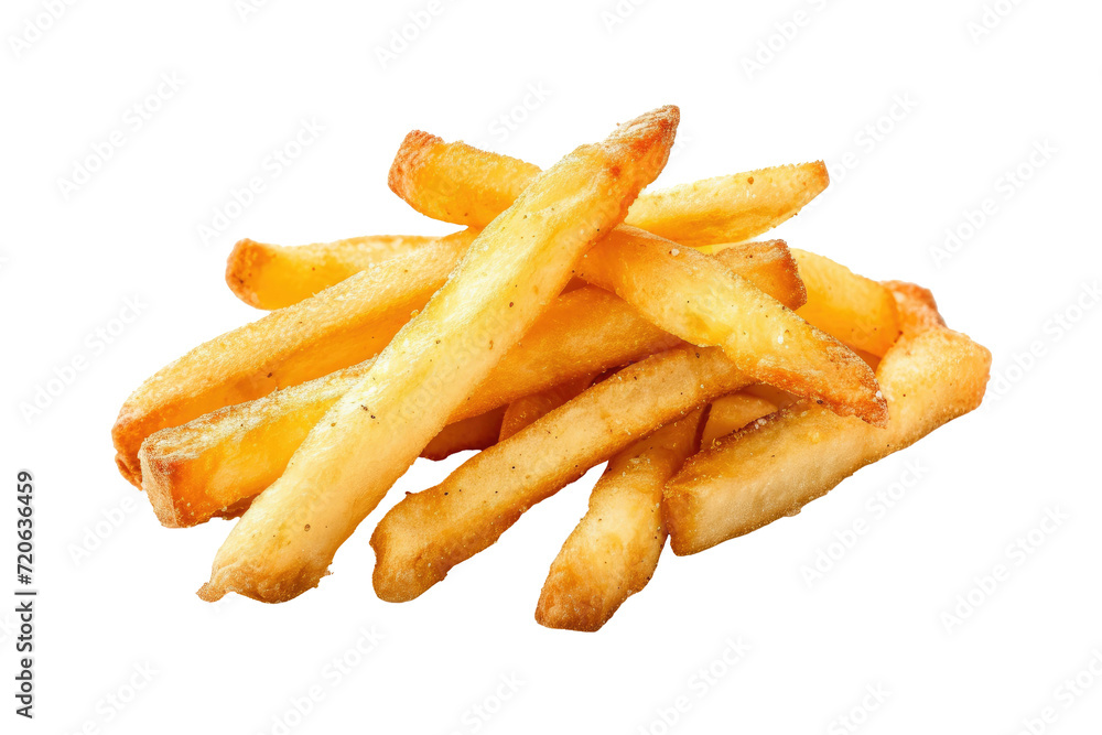 French fries or potato fries with salt taste isolated on background, fast food with high calories, popular appetizer or snack. French fries or potato fries with salt taste isolated on background, fast food with high calories, popular appetizer or snack.