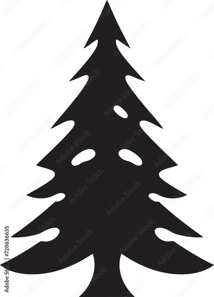 Obraz premium Starlit Christmas Night Vector Illustrations for Magical Decor Polar Express Pines Vector Icons for Whimsical Christmas Trees