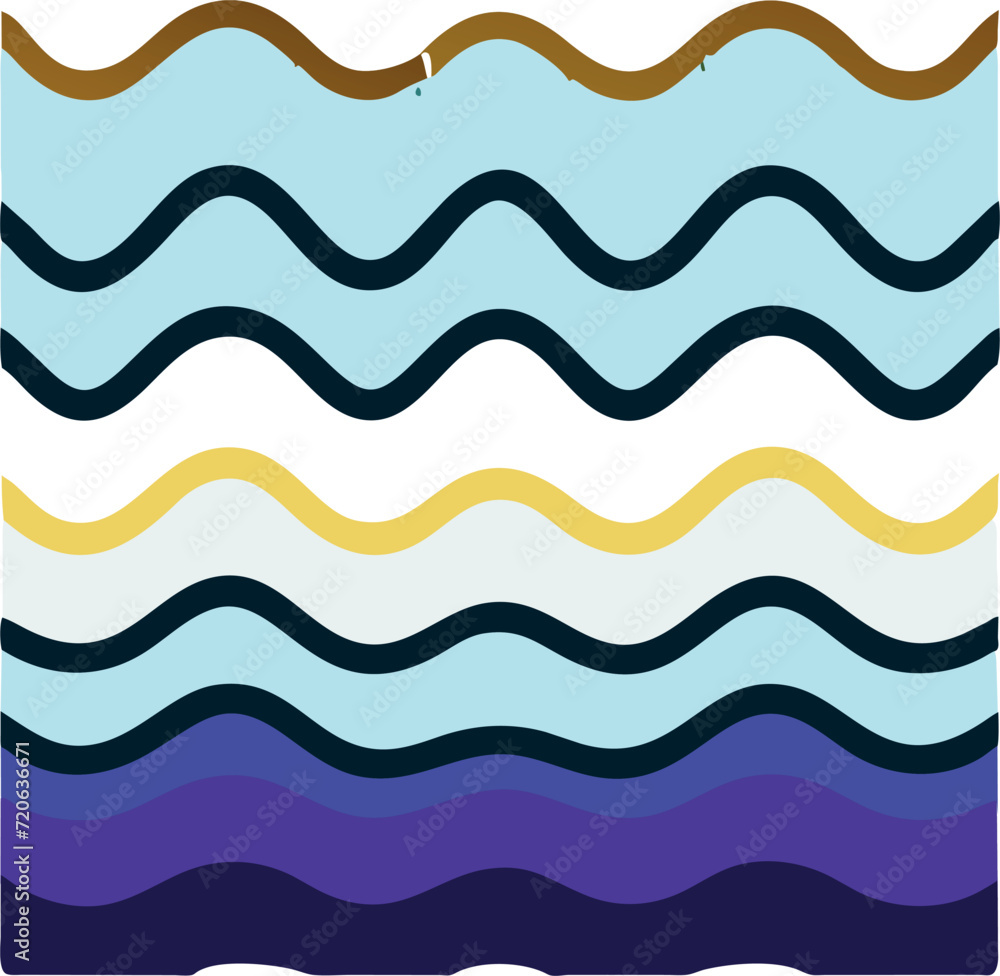 Obraz premium a tranquil wave pattern with pastel accents, beautifully centered on white, icon