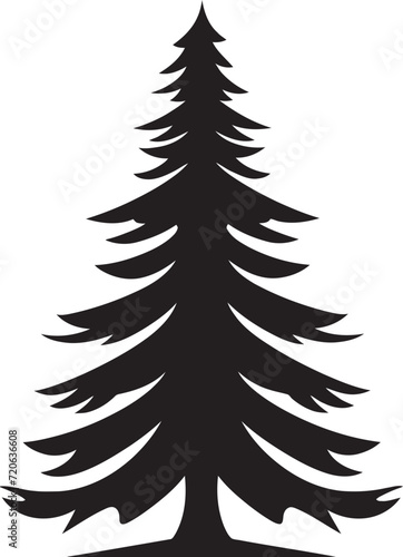 Golden Ribbons and Bow Pines Vector Designs for Elegant Decor Nutmeg Spice Spruces Christmas Tree Vector Icons in Cozy Style