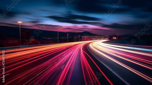 long red light speed exposure photo