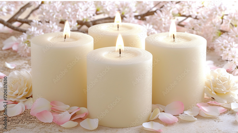 candles and flowers