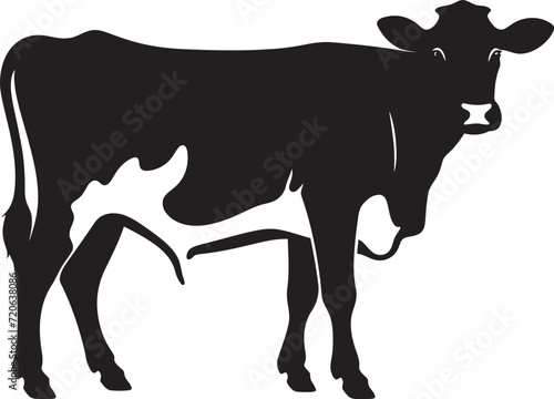 Bucolic Bliss Full Body Cow Logo Design Element Dairy Delight Charming Cow Vector Icon for Branding