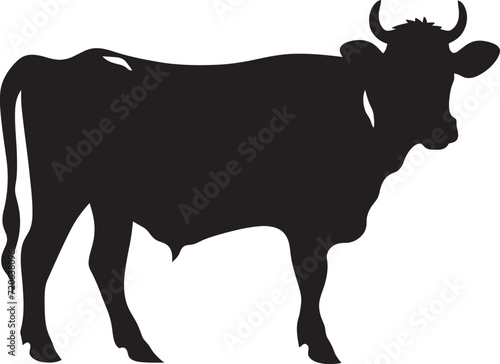 Wholesome Farm Charm Full Body Cow Emblem Endearing Pasture Pal Graceful Cow Vector Icon