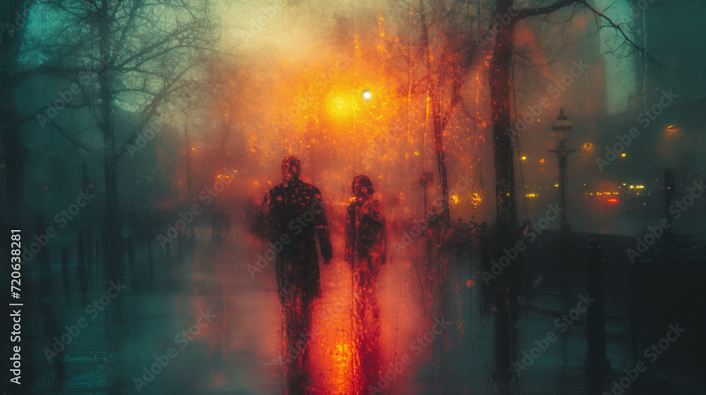Atmospheric city autumn fog cozy mood cityscape Atmospheric city autumn fog cozy mood cityscape