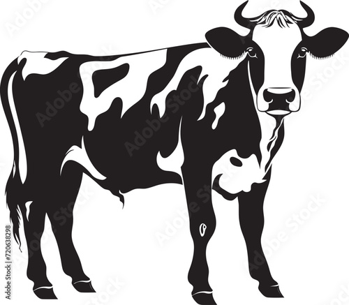 Holistic Homestead Vector Cow Design Element Rustic Reverie Full Body Cow Logo Design