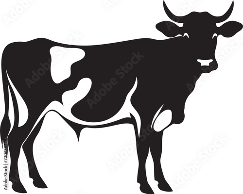 Dairy Delight Charming Cow Logo Design Element Countryside Companion Vector Cow Icon of a Full Body Cow