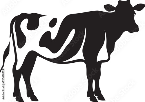 Elegant Grazing Beauty Vector Icon for Cow Design Elements Wholesome Farm Charm Full Body Cow Logo Vector Illustration