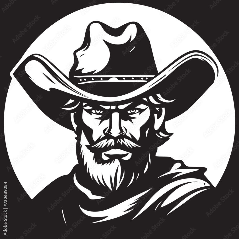 Rustler Wrangler Cowboy Holding a Gun Icon Desert Duelist Cowboy Gun Vector Logo Rustler Wrangler Cowboy Holding a Gun Icon Desert Duelist Cowboy Gun Vector Logo