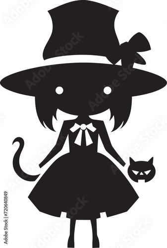 Giggling Graveyard Gnome Halloween Character Logo Design Pumpkin Patch Pixie Cute Halloween Vector Element