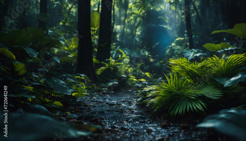 Tropical Leaves In The Jungle Background