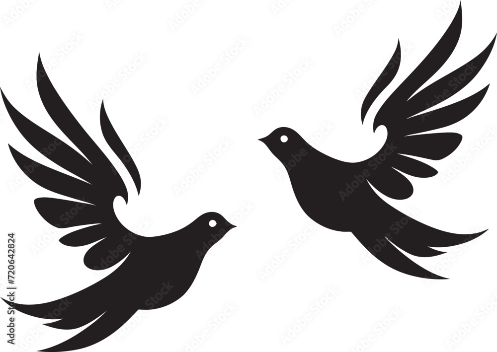 Soulful Soar Vector Logo of a Dove Pair Eternal Serenity Dove Pair Design Element Soulful Soar Vector Logo of a Dove Pair Eternal Serenity Dove Pair Design Element