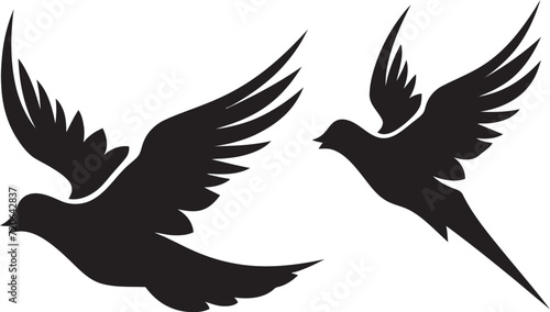 Loving Wings Vector Icon of a Dove Pair Eternal Elegance Dove Pair Emblem Design