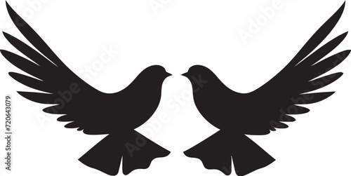 Serenade in Flight Vector Logo of a Dove Pair Winged Unity Dove Pair Emblem Design