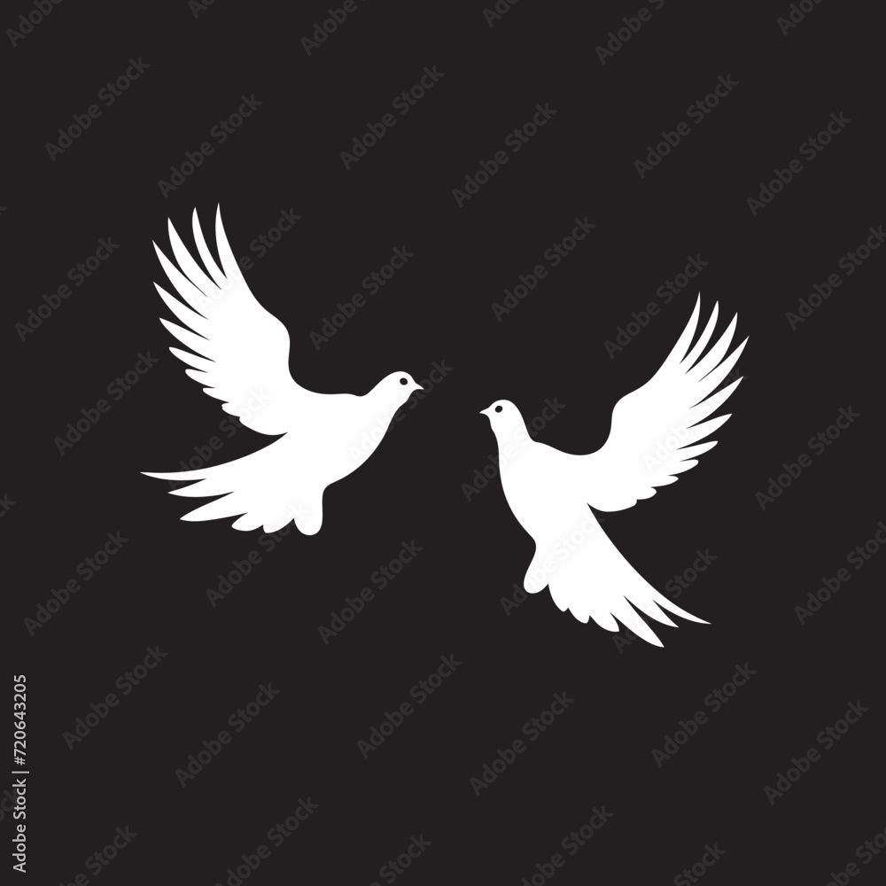 Fototapeta premium Pair of Peace Vector Emblem of a Dove Pair Wings of Unity Dove Pair Design Element