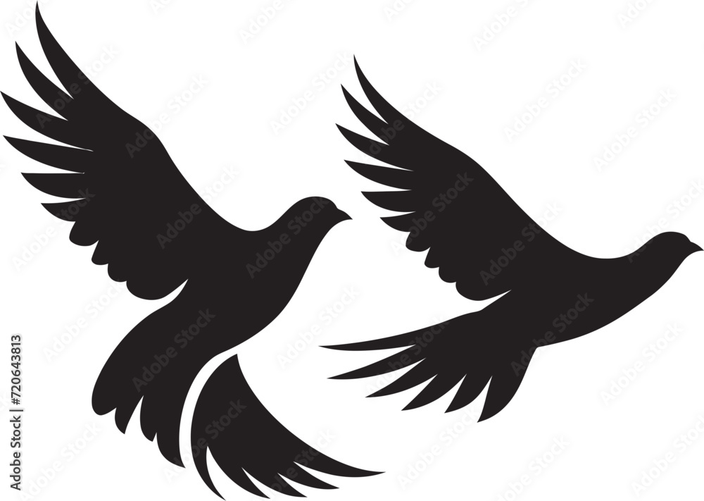Fototapeta premium Eternal Elegance Vector Emblem of a Dove Pair Pair of Serenity Dove Duo Vector Logo