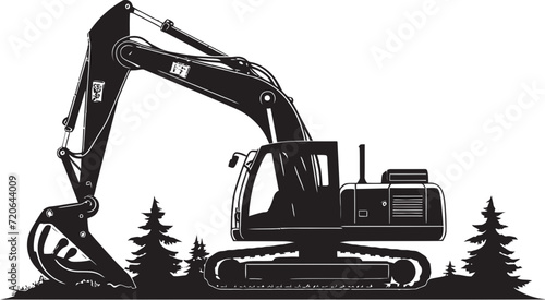 Earth Explorer Vector Emblem of Excavator Design Site Strategist Excavator Design Element Icon
