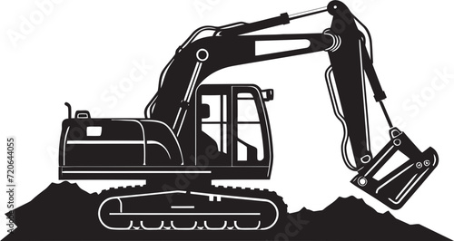 Site Specialist Vector Logo of Excavator Emblem Terrain Tamer Excavator Design Element Icon