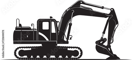 Site Symphony Vector Emblem of Excavator Design Heavy Metal Maestro Excavator Design Icon