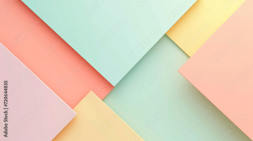 Fototapeta premium Pastel pink, mint green, light blue, yellow and orange box rectangle background vector presentation design. PowerPoint and Business background.