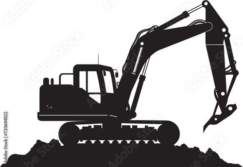 Terrain Tamer Vector Icon of an Excavator Mighty Digger Excavator Design Element