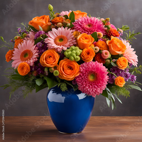 Wallpaper Mural Vases of colorful roses sit on a table Torontodigital.ca