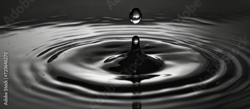 Captivating Black and White Image: Mesmerizing Water Drops in a Black and White Composition