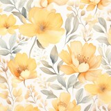 Amber watercolor botanical digital paper floral background in soft basic pastel tones
