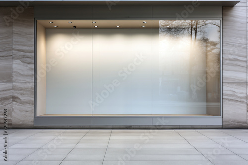 Shop Boutique Store Front with Big Window and Place for Name. Template