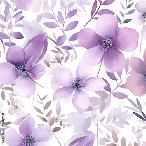 Amethyst watercolor botanical digital paper floral background