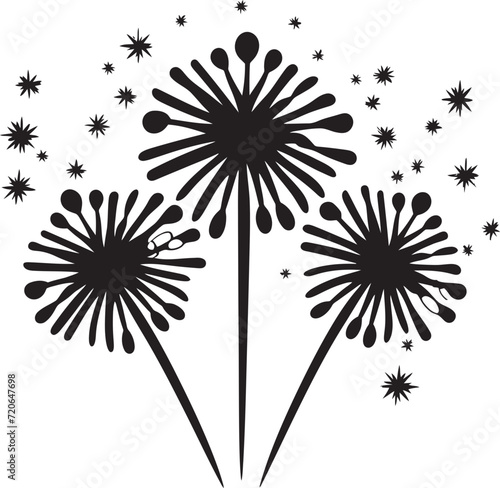 Radiant Revelry Masterpiece Firework Design Logo Galactic Glitter Emblematic Vector Logo for Fireworks