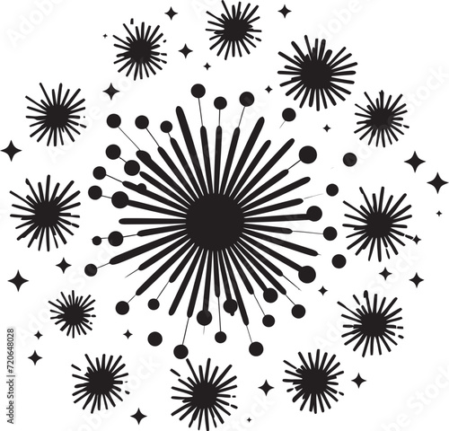 Luminous Legacy Vector Firework Display Logo Spectacular Spritz Emblematic Spark Design