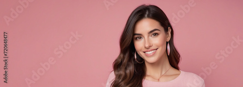 Wallpaper Mural Beautiful good woman nice fashion half body eye contact and space for design Torontodigital.ca