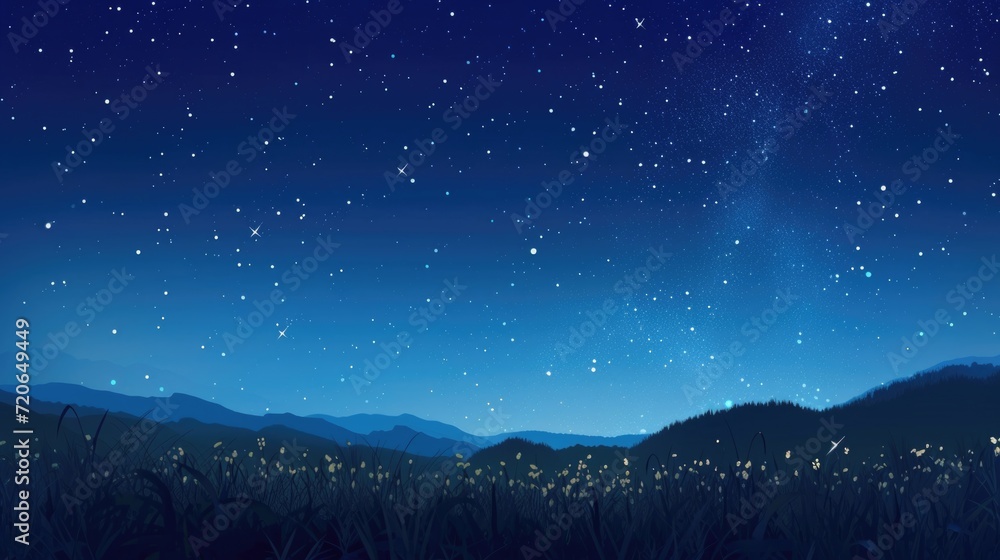 Naklejka premium Night sky with many stars. Milky Way background. Banner