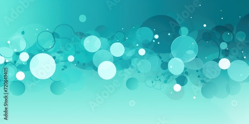 Aqua abstract core background with dots, rhombuses, and circles