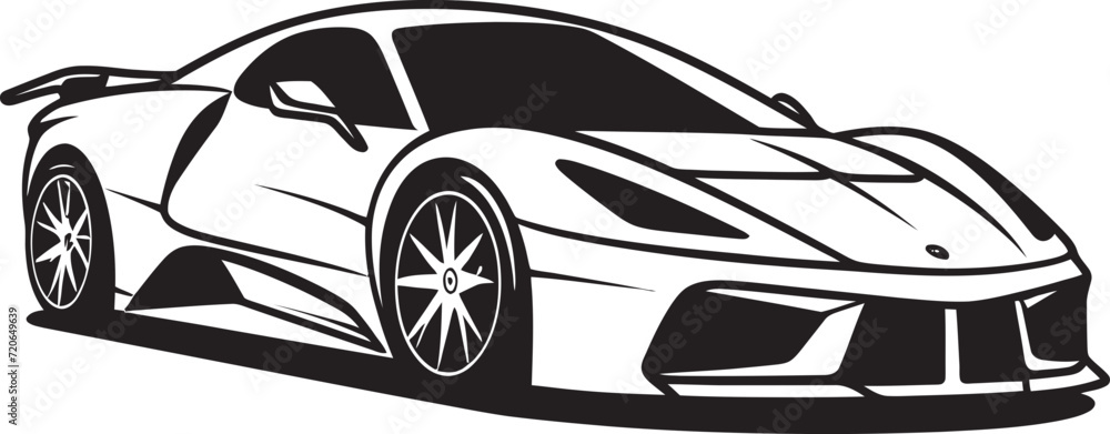 Precision Pursuit Vector Icon for Modern Sportscar Sporty Serenity Line Art Emblem for Sportscar Design