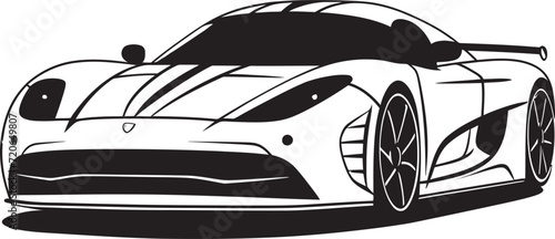 Speed Rapture Modern Sports Car Line Art Emblem Aerodynamic Aesthetics Vector Icon for Sportscar Logo