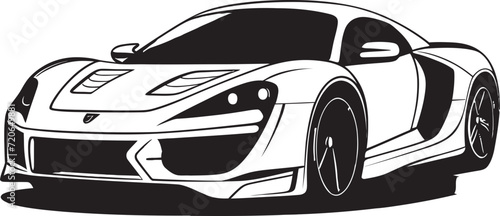 Dynamic Drive Vector Logo Design for Sportscar Line Art Sleek Velocity Emblematic Vector Element for Modern Sportscar