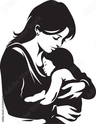 Wallpaper Mural Nurturing Joy Vector Logo of Mother Holding Newborn Maternal Serenity Emblematic Design with Mother and Baby Torontodigital.ca