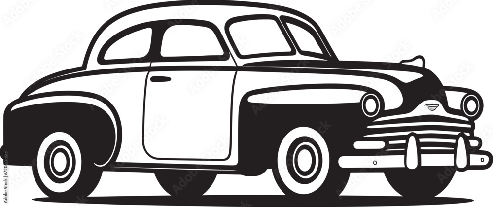 Doodle Drives Vector Logo Design for Vintage Car Sketch Artistic Autonomy Iconic Vector Element of Antique Car